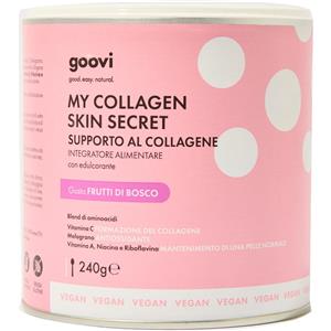 Goovi My Collagen Skin Secret - Integratore in Polvere Frutti di Bosco 240 g per Supporto al Collagene e Benessere della Pelle