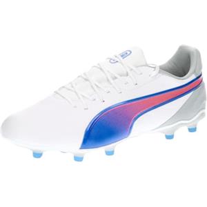 PUMA King Match Fg/AG, Scarpe da Calcio Unisex - Adulto, Puma White Bluemazing Flat Light Gray, 47 EU