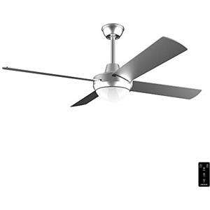 Cecotec Ventilatore da Soffitto con Telecomando, Timer e Luce LED EnergySilence Aero 570. 60 W, 132 cm di Diametro, 4 Pale, 3 Velocità, Funzione inverno, Design in Acciaio