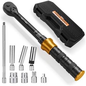 TAGVIT 3/8 Chiave Dinamometrica per Auto | 5-60Nm, Precisione ±3% | Kit Completo per Cambio Candele con Prolunga 250mm e Presa Magnetica