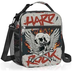 Clastyle Borsa Termica Porta Pranzo Bambini Scuola Graffiti di Strada Borsa Frigo Piccola Ragazzi Portatile,Ala Scheletrica