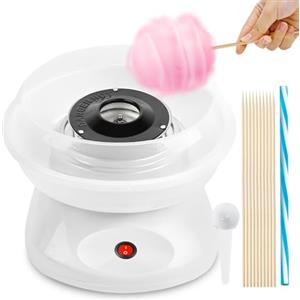 PORFOYO Macchina Zucchero Filato Bambini, 450w Macchina per Zucchero Filato Elettrica Retrò Adatta a Zucchero o Caramelle Facile da Pulire con Accessori Perfetta per Feste di Compleanno e Uso Domestico Bianca
