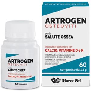 Marco Viti Artrogen Osteoviti - Integratore per la Salute delle Articolazioni e delle Ossa con Calcio, Vitamina D e K - 60 Compresse