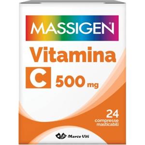 Massigen DailyVit C 500mg - 24 Compresse Masticabili per il Sistema Immunitario e il Collagene
