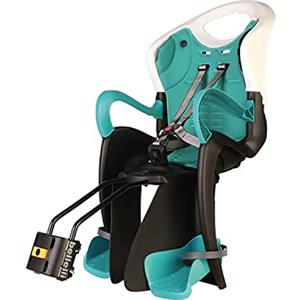 b bellelli Tiger - Seggiolino Posteriore per Bicicletta - per Bambini Fino a 22 kg, da 3 a 8 Anni - Si Fissa al Telaio - Turchese Bianco