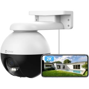 EZVIZ Telecamera WiFi da Esterno Motorizzata, Telecamera WiFi di Sorveglianza, Videocamera Esterna Pan&Tilt con Copertura Visiva a 360 °, Visione Notturna Fino a 30 m, AI, Impermeabile, C8W 3MP