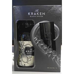 The Kraken Black Spiced 40% Vol. 1l in Giftbox with glass