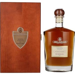 Dellavalle Grappa Affinata in botti da RUM 42% Vol. 0,7l in Holzkiste