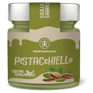 MADÒ Crema al Pistacchio Spalmabile Artigianale - 100% MADE IN ITALY Vasetto da 200g - Creme Spalmabili per Panini ,Dolci, Colazioni, Prodotti da Pasticceria