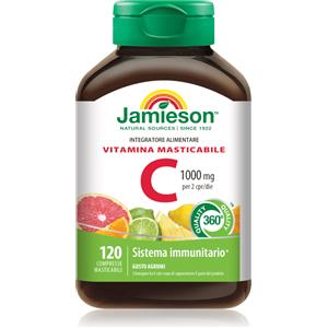 Jamieson Vitamina C 1000 Masticabile Gusto Agrumi - 120 Compresse per il Sistema Immunitario