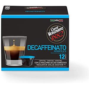 Caffè Vergnano 1882 Capsule Caffè Compatibili Nescafé Dolce Gusto Decaffeinato, Confezione da 12 Capsule