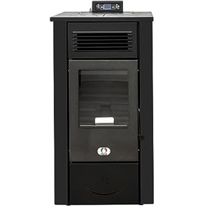 STUFE A PELLET ITALIA Canada 14 KW - Stufa ad Aria Ventilata Efficienza 89% Scalda 130m² Autonomia 15H Programmabile 5 Velocità e Potenze Garanzia 24 Mesi Nero