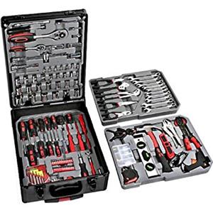 UNITED TRADE VALIGIA CASSETTA ATTREZZI DA LAVORO COMPLETA TROLLEY UTENSILI SET 187 PZ