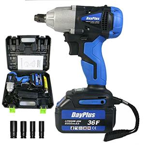 DayPlus Avvitatore ad Impulsi Pneumatico 18V con 1 Batteria 6.0Ah, 420Nm Avvitatori a Massa Battente Porfessionale, Mandrino 13mm, Impulsi/min 0-4400, Avanti e Indietro, Luce LED