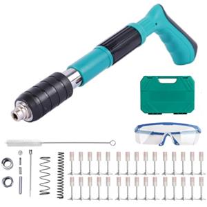 DE ROSA SHOP Pistola Sparachiodi ad Aria Compressa Professionale, Chiodatrice Spara Chiodi con 30 Chiodi Tondi, Ideale per Cemento, Ferro e Calcestruzzo, Chiodatrice Decorativa per Pareti e Lavori di Rivettatura