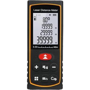 Mulcort Misuratore laser 100 m/328 piedi Misuratore di distanza laser Maniglia portatile Strumento di misura digitale Telemetro con sensore angolare elettronico m/ft/in Commutazione unità Misurazione