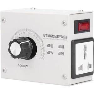 Walfront Regolatore di tensione SCR 4000W Dimmer Regolatore elettronico a tiristori ad alta potenza Regolatore elettronico Stabilizzatore di tensione Accurato AC110/220V(EU PLUG)