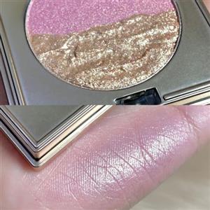 KARLOR Evidenziatore 2 in 1 in polvere, rosa e dorato illuminante blush palette make up evidenziatore viso cipria blush guancia evidenziatore naso glitter ombretto madreperla fard (02)