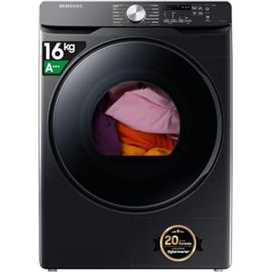 Samsung Asciugatrice grandi capacità DV16T8520BV/ET, 16 kg, Hybrid Heatpump, Classe A+++, Wifi, Oblò reversibile, Carica Frontale, 69l x 98h x 84p cm