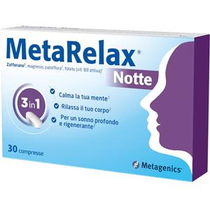 Metagenics MetaRelax Notte - Integratore per un sonno profondo e rigenerante con magnesio e estratti vegetali - 30 Compresse