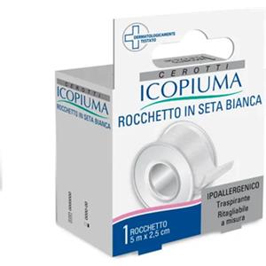 Icopiuma - Rocchetto In Seta Bianca 2,5x500 Cm Confezione 1 Pezzo