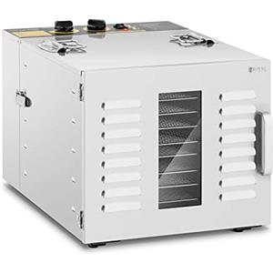 Royal Catering Essiccatore per Alimenti Professionale Disidratatore Frutta e Verdure RCDA-1000/59S (1.000 W, 10 ripiani, 230 V, Acciaio Inox)