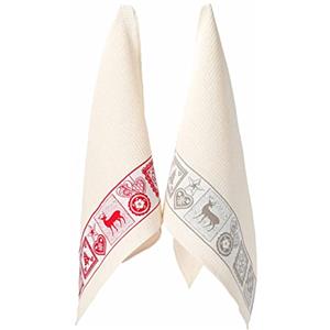 Casatessile Strofinacci da Cucina in Cotone Set 2 pz Tirolese Asciugamani Tessuto a Nido d'Ape, Grandi.