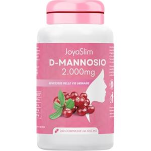 joyaslim D Mannosio Puro 2000mg. JoyaSlim® Integratore Cistite e Candida. Con Acido Ialuronico, Mirtillo Rosso e Inulina. 200 Compresse (Fornitura 3 Mesi) Supporto Naturale Vie Urinarie Donna e Uomo