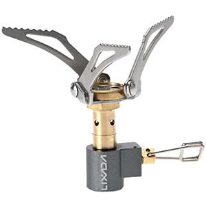 Lixada Fornello da Campeggio a Gas Mini Pezzo Unico Bruciatore di Cottura in Lega di Titanio Pieghevole Campeggio a Gas BRS-3000T 2700W, Portatile Leggero, Picnic, Fornello da Cucina