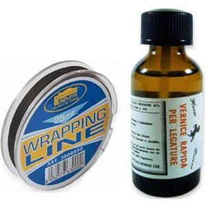 Generico Vernice Colla Filo Legature Anelli Canne Pesca Bobina Riparazione Montaggio Canna (Kit Nero)