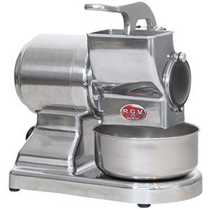 RGV MAXI VIP 8G/S Grattugia Elettrica con Rullo Professionale Estraibile, 450 W, 46 Decibel, Acciaio Inossidabile, Argento