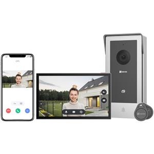 EZVIZ CP5 Videocitofono WiFi con Schermo Touch Screen a Colori da 7, Visione Notturna 1080p e Audio Bidirezionale, Citofono con Sblocco Remoto, Dual Band, Design Sottile