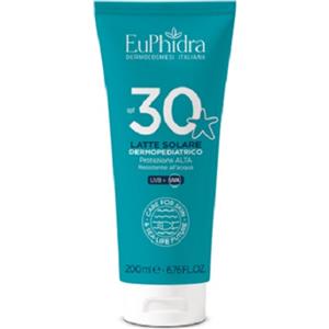Euphidra Latte Solare Dermopediatrico SPF30 - Protezione Alta 200ml, Resistente all'Acqua e Leggero