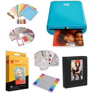 KODAK Step - Stampante fotografica istantanea con Bluetooth/NFC, tecnologia Zink (blu), set regalo