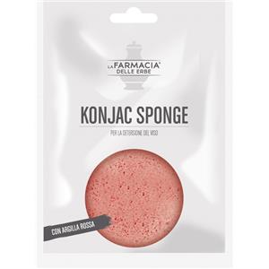 La Farmacia delle Erbe - Konjac Sponge con Argilla Rossa - Spugna Detergente Naturale per il Viso