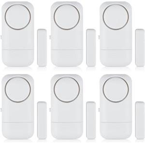 GBKDQQ 6 allarmi per porte senza fili, 120 dB, sensore di allarme antifurto con contatto magnetico, sistema di allarme di sicurezza wireless per casa, appartamento, hotel, ufficio, garage (set da 6 pezzi