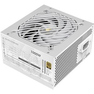 Mars Gaming MPB1000SI, Alimentatore PC ATX 1000W, 7 Anni di Garanzia, 80Plus Gold 90%, Ventola SI Extreme Silence con Nucleo in Rame e Alluminio, Tecnologie AI2-RPM, DC-DC e SMD, Bianco