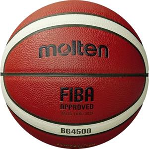 Molten BG4500 Pallone da basket, pallone da partita, BBL e WBBL, approvato FIBA, pelle composita di alta qualità, gioco al coperto, arancione/avorio, taglia 7, adatto per ragazzi di età 14 e adulti