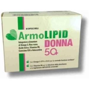 Meda Pharma Armolipid Donna 50 - Integratore alimentare per il benessere cardiovascolare con omega-3 e riso rosso - 30 capsule molli