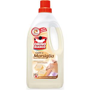 Detersivo liquido Cuore di Marsiglia - a mano e in lavatrice - 1 L - Omino Bianco