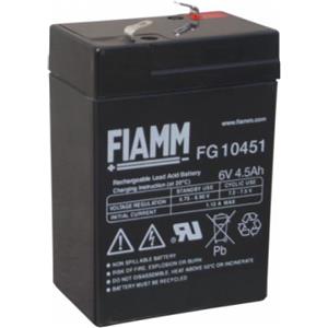 FIAMM Batteria Ricaricabile Al Piombo FG10451 6V 4,5Ah - 740g, 70x48x102mm
