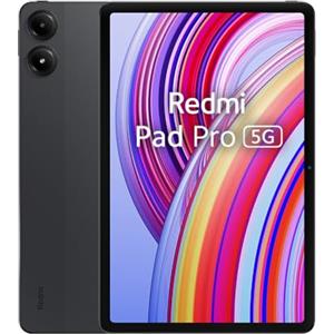 Redmi Pad Pro 5G (Tablet) Con Anello, 2.4GHz Display 12.1, Batteria da 10.000 mAh, Ricarica rapida 33W, 6GB RAM-128GB ROM, Nero