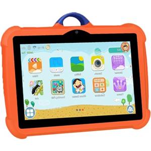 Generic Tablet da 7 pollici, 4 GB + 64 GB, Batteria 4000 mAh, Resistente alle Cadute, Animali, Bambino, Ragazzo, Orange