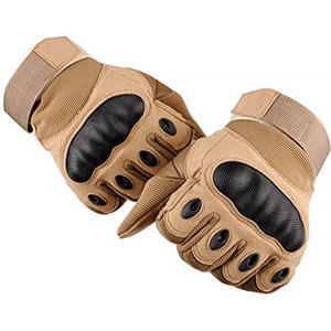 GES Guanti moto, guanti moto da uomo Full Finger. Touch Screen ATV Guanti da Motocross Racing (Marrone, M)