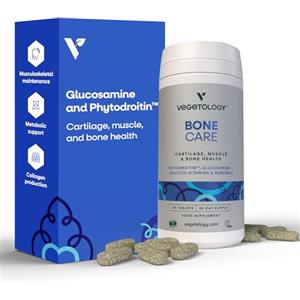 VEGETOLOGY Joint-vie Glucosamina + Fitodroitina, Calcio, Magnesio e Vitamine C, D3, K2, vegan