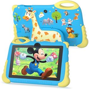 C idea Tablet per bambini 2025, tablet per bambini da 3-7,7 pollici, Android 13.32 GB ROM espandibile, controllo genitori, WiFi Bluetooth, sistema Iwawa preinstallato, regalo educativo per bambini, blu