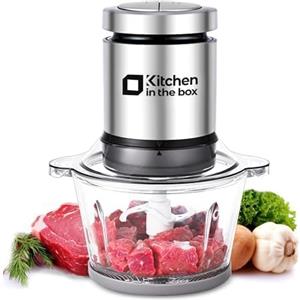 Kitchen in the box Mini Food Processors,400W Powerful Mini Meat Grinder & Food Chopper,Electric Vegetable Chopper with One 3 Cup Bowl & S Blades for Meat/Fish/Vegetable/Baby Food,3cup(1bowl)