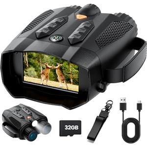 ROQIOO Binocolo Visore Notturno 4K: Night Vision con Batteria Ricaricabile Da 5000mAh - Visione Notturna 10X Digitale Zoom 7-Livelli Infrarossi 3 - Regali Di Caccia Per Uomini/Papà/Marito - Campeggio