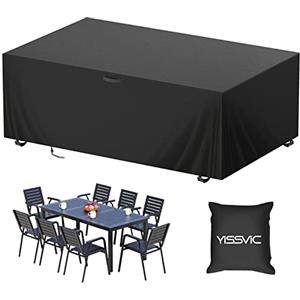 YISSVIC Copridivano da giardino, 180 x 120 x 74 cm, 420 D, Oxford, copertura di protezione, telo da tavolo, impermeabile, resistente al vento, pioggia UV e strappo