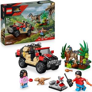 LEGO Jurassic World Fuga dal Raptor sul Fuoristrada - Include 2 figure di Dinosauro Giocattolo, una Macchina e 2 Minifigure - Regalo per Bambini e Bambine da 6 Anni Fan del Film La Rinascita - 76972
